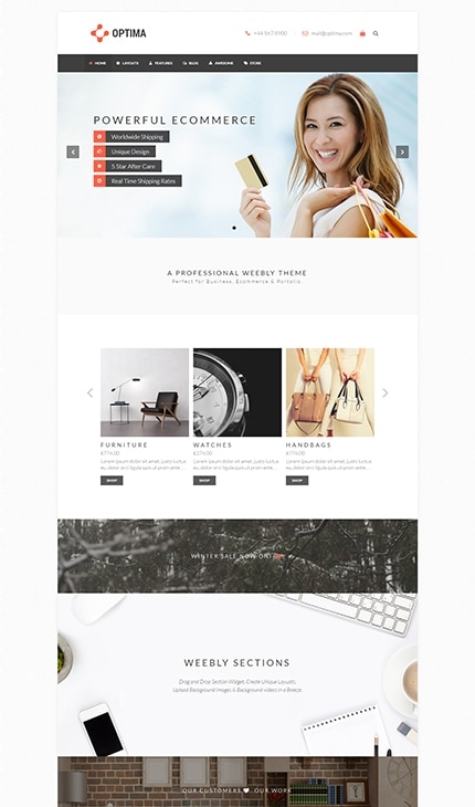 Optima ecommerce weebly template