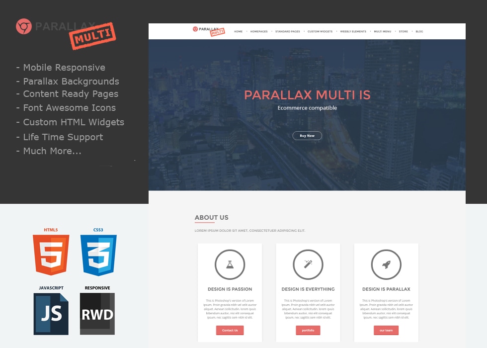 Weebly Template Parallax Multi has been released